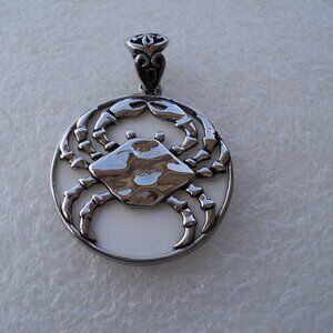 Crab stainless steel pendant 1.26" 1.74" with bail POS197